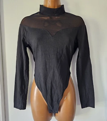 Vintage Victoria's Secret Black Bodysuit Mesh Women's Gold Label. Size M - Image 1 of 4