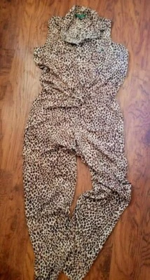 Nuevo Mono Para Mujer Ralph Lauren Marrón Estampado Animal Cordón Bolsillo Talla 12 Foto 1 de 4