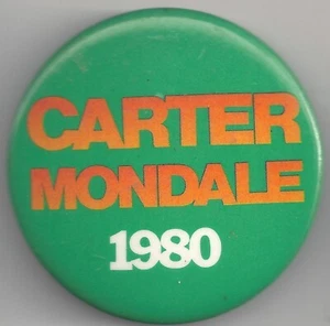 JIMMY CARTER & MONDALE Pin 1980 - Picture 1 of 2