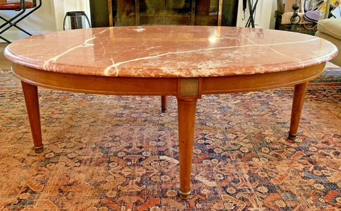 Marble - Cassard Chateau Original Fine Marble Top Coffee Table 1940's Vintage Cover