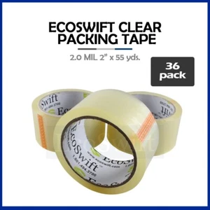 36 Rollen Karton Versiegelung Klar Verpackungsband Box Versand - 2 Mil 2 Zoll x 55 Yards - Bild 1 von 6