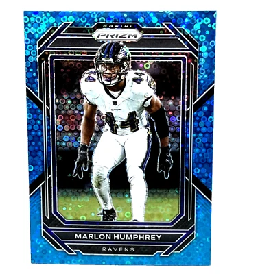 2022 Panini Prizm Blue No Huddle Prizm /79 Marlon Humphrey #24 Baltimore Ravens - Image 1 of 3