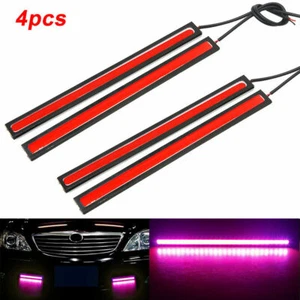 4Pcs 12V LED Strip DRL Daytime Running Light Red Fog COB Car Auto Lamp Driving - Picture 1 of 6