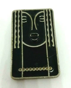 Vintage 1960's Ritz Lady Face Enamel Pin & Pendant - Picture 1 of 4