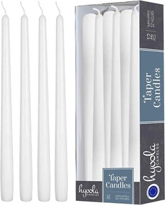 12 Pack Tall Taper Candles - 14 Inch White Dripless, Unscented Dinner Can - Picture 1 of 8