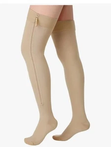 Sosation Overknee Kompressionsstrümpfe 20-30 mmHg Reißverschluss Kompression beige XL - Bild 1 von 3