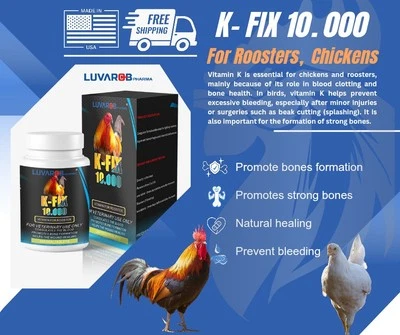 Vitamin K 200 Tablets For Prevent Bleeding ,good Healing For Roosters & Chickens - Image 1 of 4