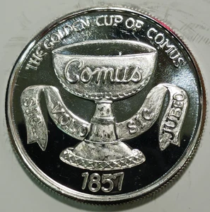 Comas 2000 .999 Fine Silver Theme New Orleans Mardi Gras Krewe Doubloon Token C - Picture 1 of 2
