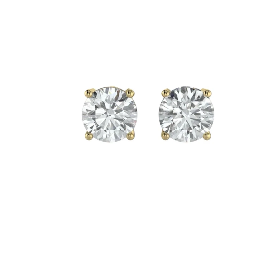 0.21 ctw Lab-Created Stud Diamond Earrings-Four Prong Basket Setting-Screw Back - Image 1 of 4