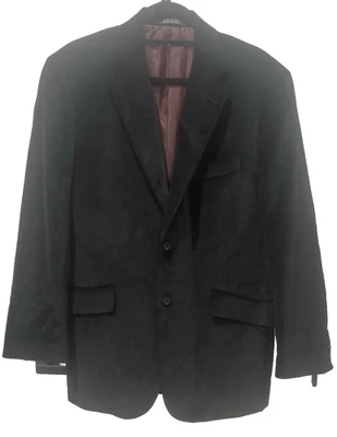 J. Ferrar Velvet Blazer Black w/Burgundy Lining Sport Coat Party Jacket M 38-40 - Image 1 of 4