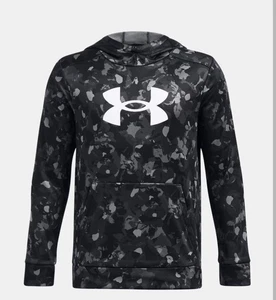 Under Armour Fleece Big Logo Printed Black/White Camo Size YL - Picture 1 of 3