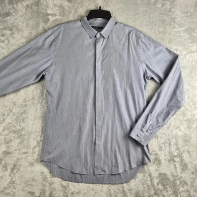 Camisa Theory Para Hombre Pequeña Gris Botones Ocultos Ropa de Trabajo Profesional Oficina Carrera Foto 1 de 4