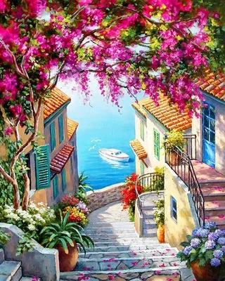 5D Diamond Painting Kits for Adult, Seaside Town Diamond Art Kits for Beginners - image 1 of 4