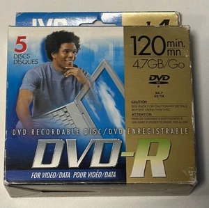 JVC DVD-R 120 min 4.7 GB Recordable Disc - 5 Pack - Picture 1 of 4