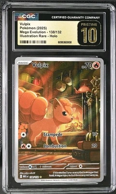 POKEMON MEG EN-MEGA EVOLUTION ILLUSTRATION RARE #138 VULPIX CGC 10 PRISTINE - Image 1 of 3