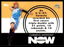 2007-08 Topps Generation Now Carmelo Anthony Denver Nuggets #GN2