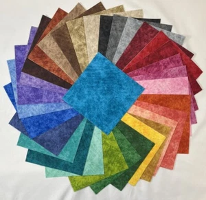 64 5" Fabric Squares ~ Charm Pack ~ Paint Tonal Blender Fabric ~ Colorful - Picture 1 of 7