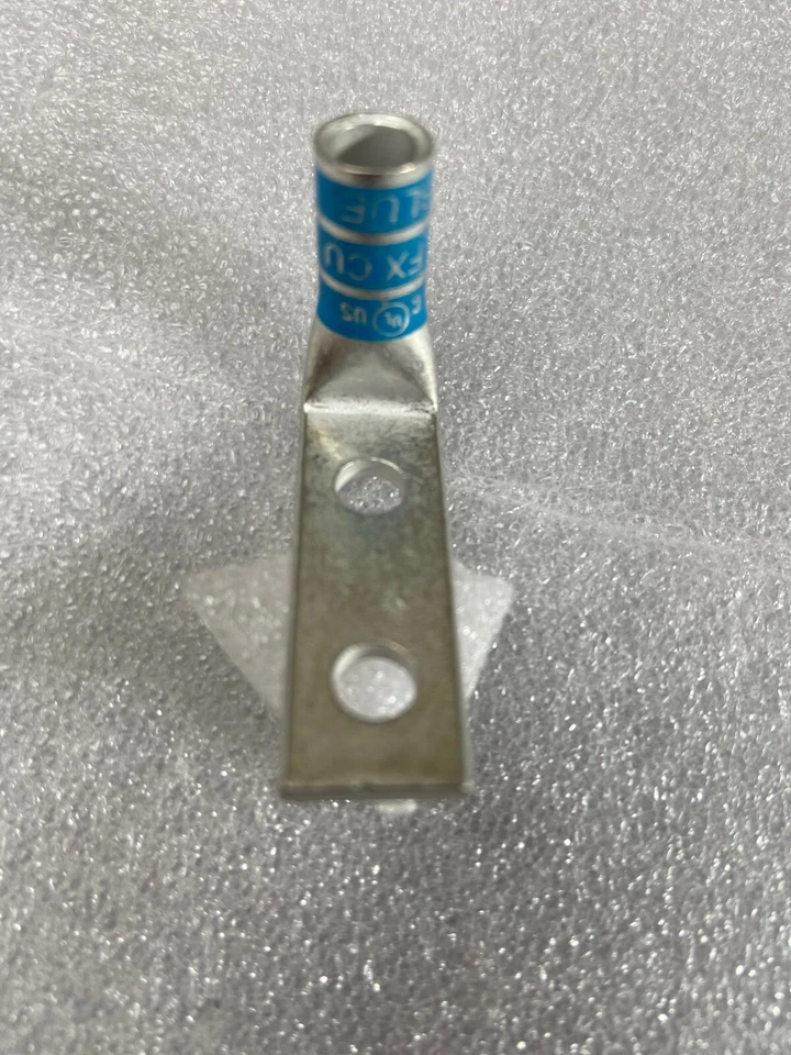  6 AWG FLEX compression Lug 2 Hole 90º #10 Bolt 5/8"c/c tin/copper UL 10 pc lot - Image 1 of 1