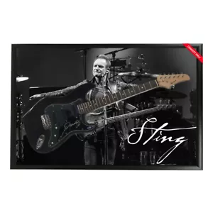 STING HAND SIGNED FRAMED FULL SIZE STRATOCASTER GUITAR WITH CERTIFICATE POLICE - Picture 1 of 1