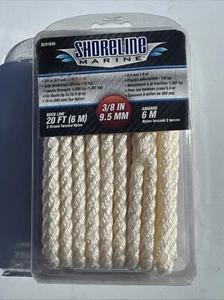 3 Strands Shoreline Marine SL91036 Dockline Nylon 3/8"X 20' White Boat Dock Line - Picture 1 of 2