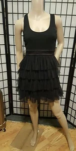 TWENTY ONE Black Dress with Ruffle Lace Sz S/P - Picture 1 of 5