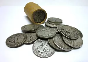 Roll of 20 Circ. 90% Silver Walking Liberty Half Dollars - Mixed Dates, Grades - Picture 1 of 1