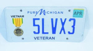 2020 Michigan License Plate Vietnam Veteran Republic of Vietnam Service Rare EUC - Picture 1 of 3