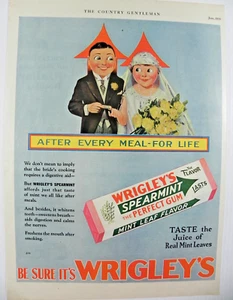 1929 Wrigley's Spearmint Kaugummi Vintage Print Ad - Hochzeitspaar - Bild 1 von 1