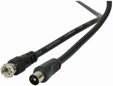 PRO SIGNAL - F Plug to Coax Plug Lead with RG59 Coaxial Cable, 1m Black