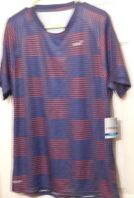 MITRE Men's Red/Blue Striped Proflow T-Shirt Size L NWT - Image 1 of 3