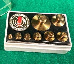 Vintage Ohaus Scale Metric Weight Set With Case - Picture 1 of 9