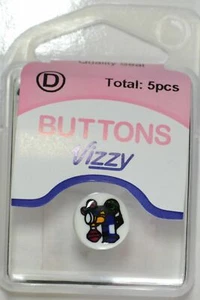 Vizzy Buttons Style 51, Train Picture 11mm Round, Shanked, Packet Of 5 Buttons - Picture 1 of 1