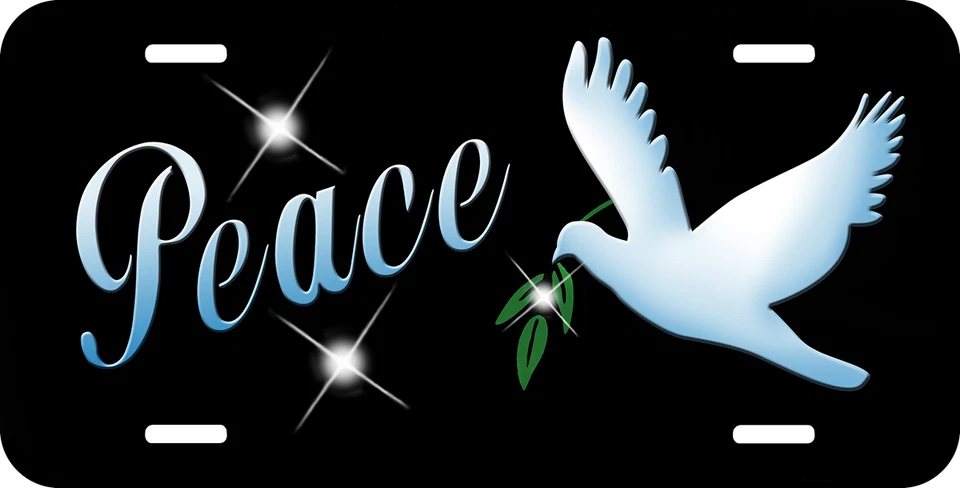 Dove Of Peace Auto License Plate Personalize Gifts Name Or Text In Any Colors - Image 1 of 1