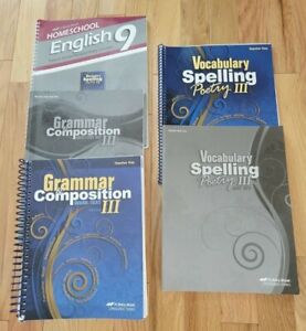 Abeka 9th Grade English Curriculum, Teacher & Tests Key Set- Grammar, Spelling
