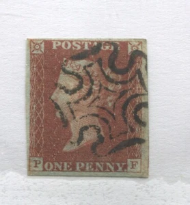 1841 1d PF 4 margins and struck by a choice black Maltese Cross - Picture 1 of 1