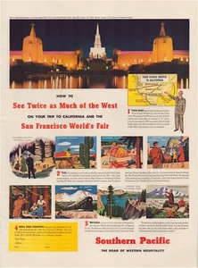 Print Ad Southern Pacific Railroad Train 1940 Full Page Magazine 10.5"x13.5" - Picture 1 of 1