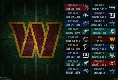2023 NFL Washington Commanders Football Schedule Magnets (Multiple Sizes) Cover