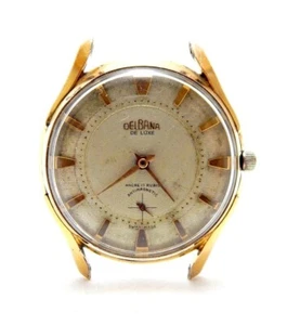 Watch DELBANA Hand Winding 17 Jewels Gold Plated 38mm Men 1950c Need Revision - Picture 1 of 5