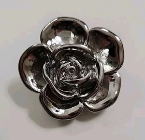 Large Signed Marc Labat Flower Brooch Silver Tone - Picture 1 of 8
