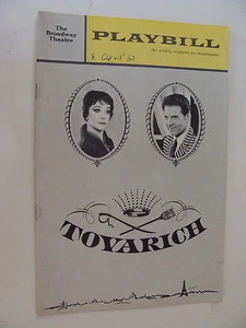 1963 NY Playbill Tovarich Vivien Leigh Jean Pierre Aumont  Alexander Scourby - Picture 1 of 2