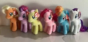 Ty Sparkle My Little Pony Beanie Baby Komplettsatz 6 Stück - RAR/NEU - Bild 1 von 11