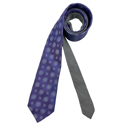 Corbata SAMUELSOHN púrpura/gris geométrica seda LUJO ITALIA Foto 1 de 4
