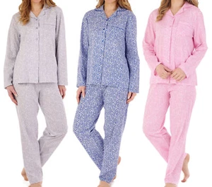 Juego de camisetas Slenderella florales de moda para mujer con botones en la parte superior e inferior PJ - Imagen 1 de 43