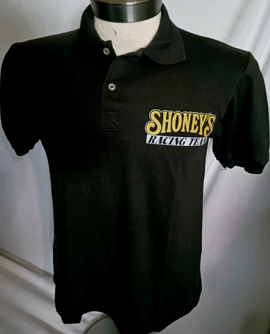 Shoney's Racing Sterling Marlin Medium Black Polo Shirt Late Model NASCAR Cover