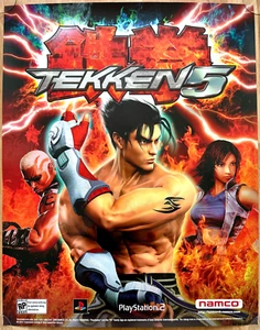Tekken 5 RARE PS2 22" x 28" Promotional Poster - Picture 1 of 1