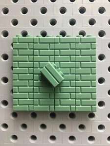 Lego 1x2 Bricks Sand Green Modified With Masonry Profile Wall Castle 25 Pcs - Picture 1 of 2
