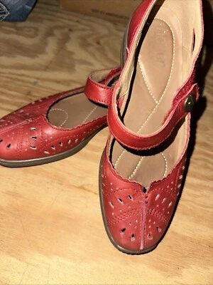 Lo último Zapatos Mocasines Mujer US 7 Concepto Confort Cuero Mary Janes Rojo. Inglaterra Foto 1 de 4