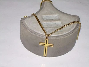 Vintage Goldtone Chain With Cross - Picture 1 of 9