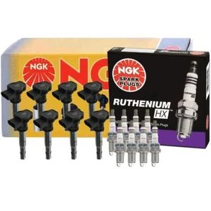NGK 2 Ignition Coils 8 Ruthenium HX Spark Plugs Kit For Audi RS4 07-08 RS5 14-15 - Picture 1 of 1