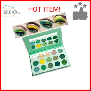 Green Eyeshadow Palette,QIUFSSE 15 Colors Eye Shadow Pallete Sets Highly Pigment - Picture 1 of 2